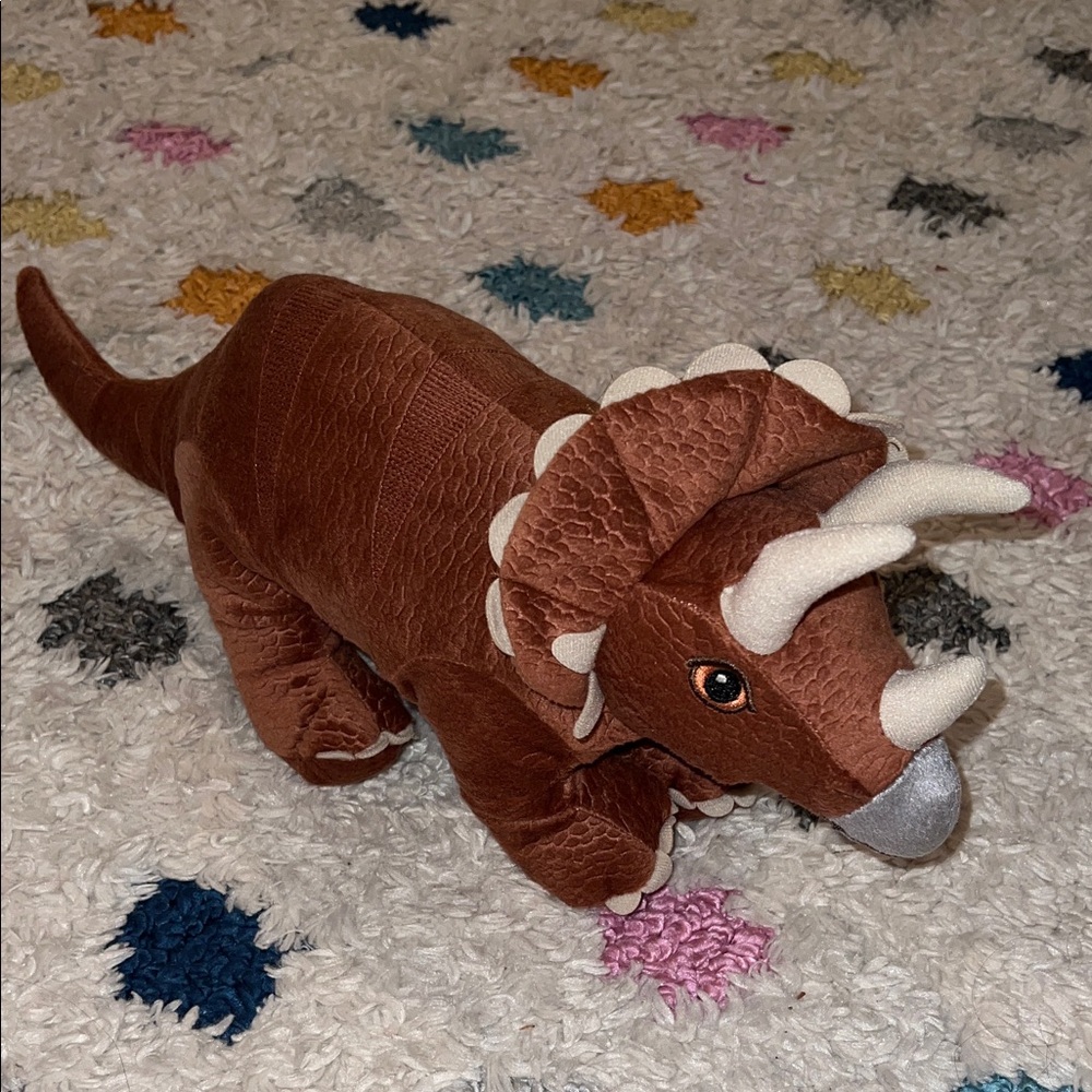 Brown Triceratops Plush Toy